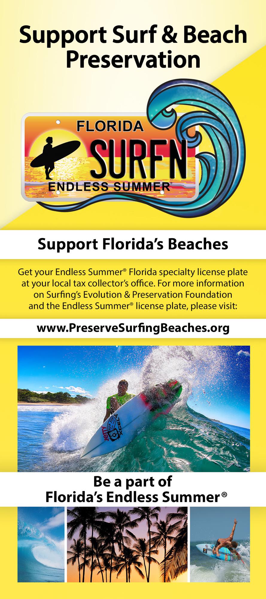 “Endless Summer®“ Florida Specialty License Plate Ron Jon Surf Shop